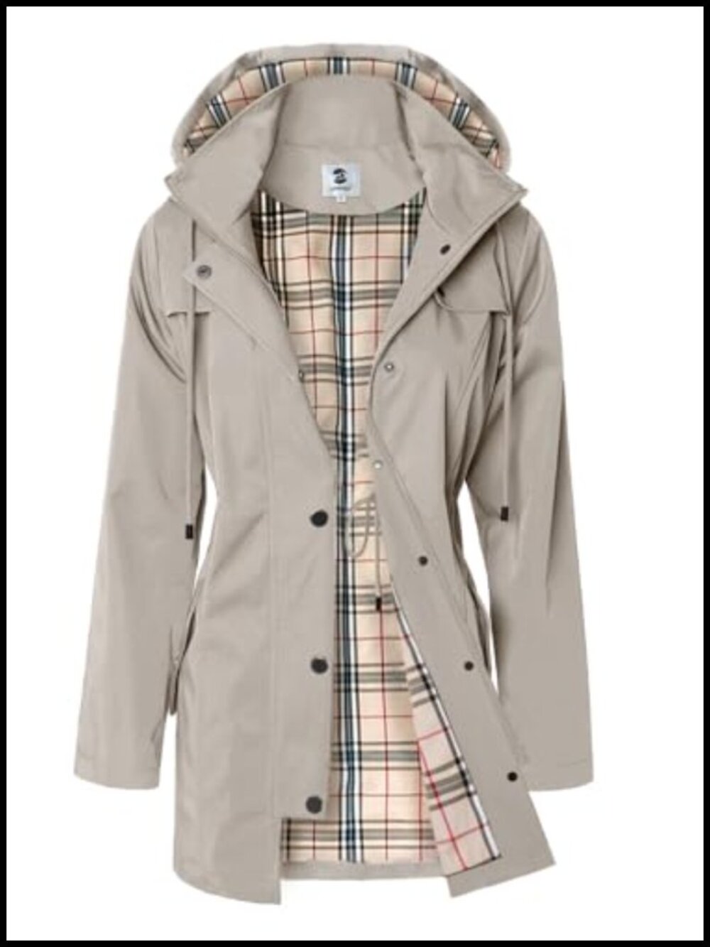 SaphiRose Women's Long Hooded Rain Jacket Outdoor Raincoat Windbreaker